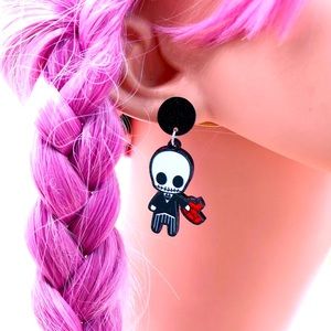 New Halloween Ghost Earrings Cute Acrylic Handmade Jewelry